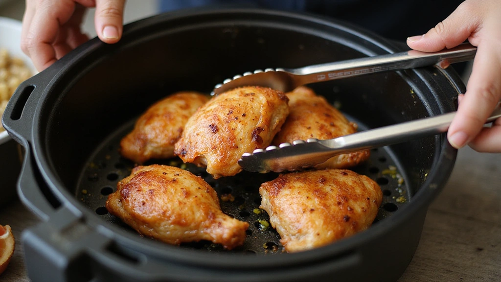 Easy Air Fryer Recipes, Beginner-Friendly & Quick - Step 6: Flip Chicken for Even Cooking
