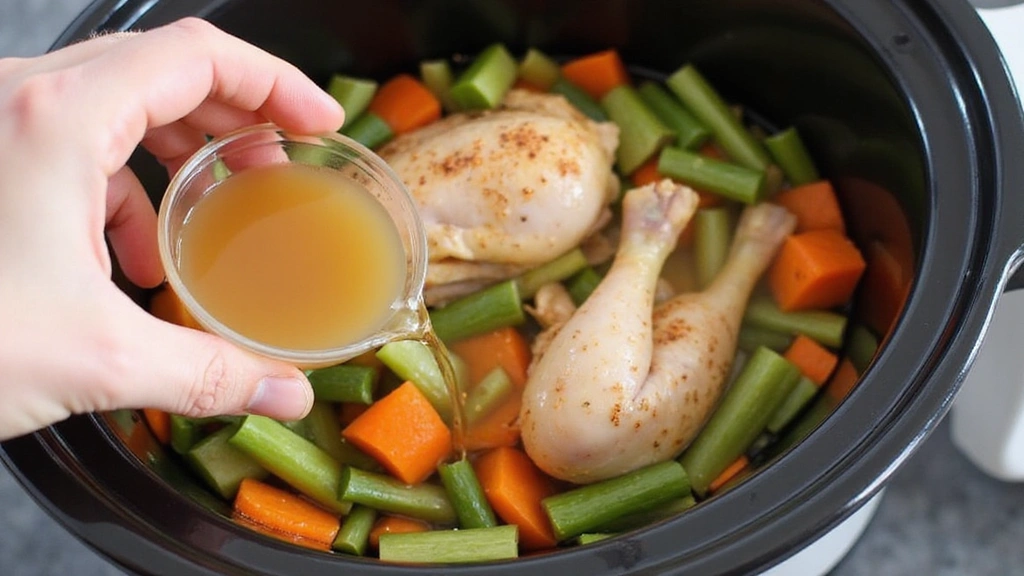 Easy Chicken Slow Cooker Recipes, Set & Forget - Step 5: Pour in the Broth