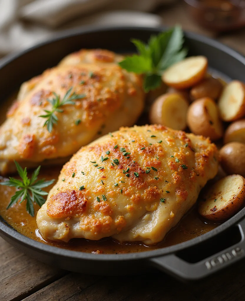 Garlic Parmesan Chicken and Potatoes: One-Pan Dinner - Step 2: Marinate Chicken 1