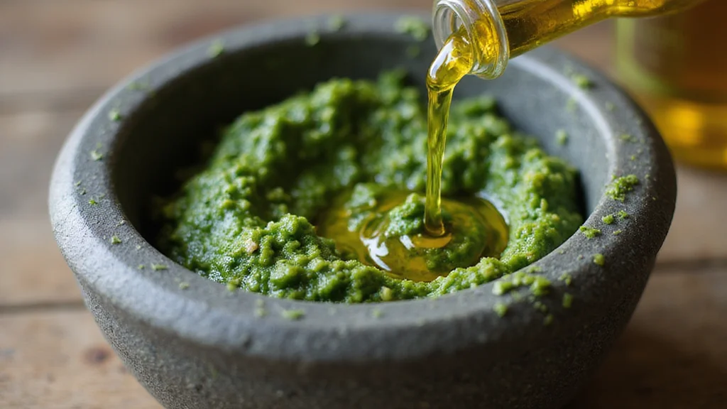 How to Make Perfect Homemade Pesto for Pasta and More - Step 7: Drizzle in Olive Oil