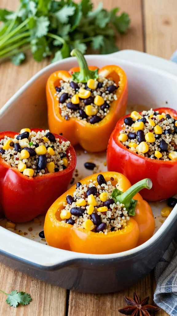 15 Dinner Recipes Healthy Enough for Clean Eating - 1. Quinoa & Black Bean Stuffed Peppers 1