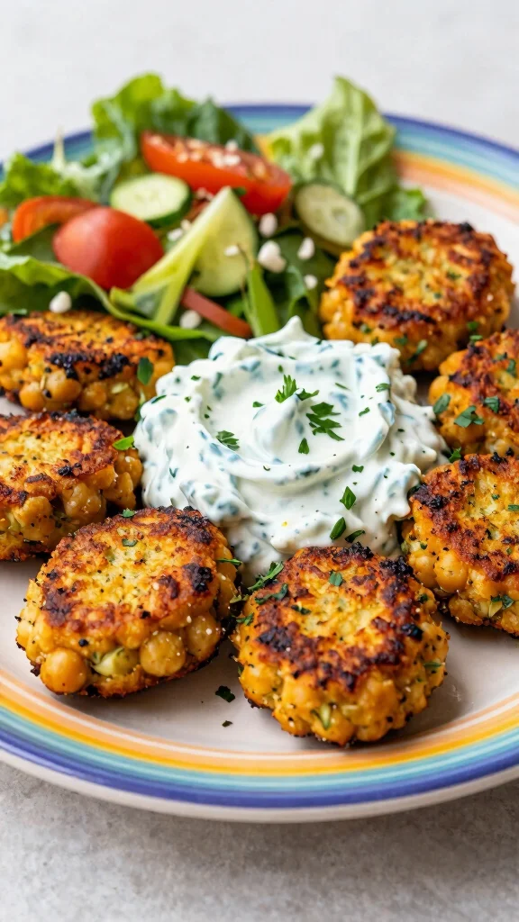 15 Dinner Recipes Healthy Enough for Clean Eating - 14. Chickpea Patties with Tzatziki Sauce 1