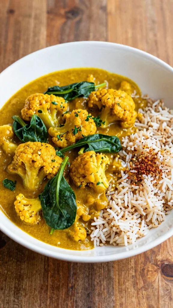 15 Dinner Recipes Healthy Enough for Clean Eating - 4. Cauliflower Curry with Spinach 1