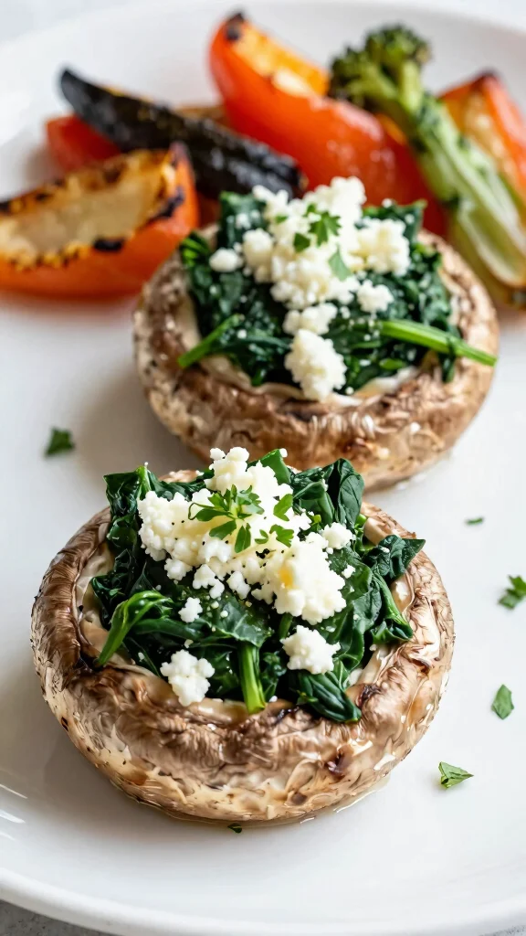 15 Dinner Recipes Healthy Enough for Clean Eating - 6. Spinach & Feta Stuffed Portobello Mushrooms 1