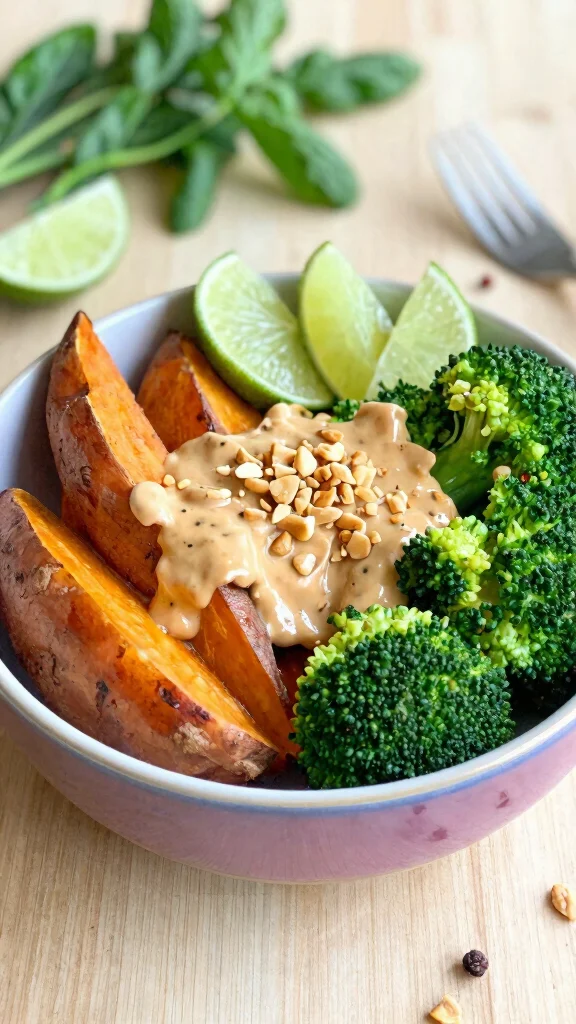 15 Dinner Recipes Healthy Enough for Clean Eating - 8. Thai Peanut Sweet Potato & Broccoli Bowl 1