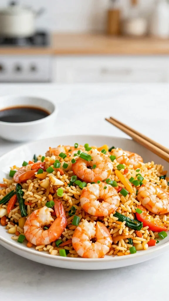 15 Easy Dinner Recipes Healthy Cheap & Budget-Friendly - 8. Shrimp and Vegetable Fried Rice 1