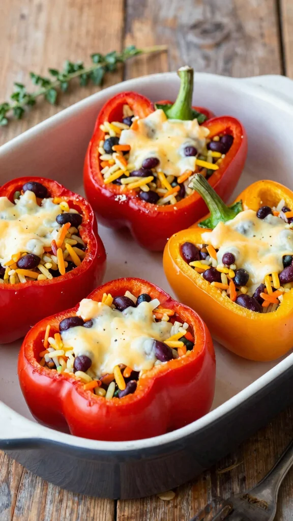 15 Easy Dinner Recipes Healthy Cheap & Budget-Friendly - 9. Stuffed Bell Peppers 1