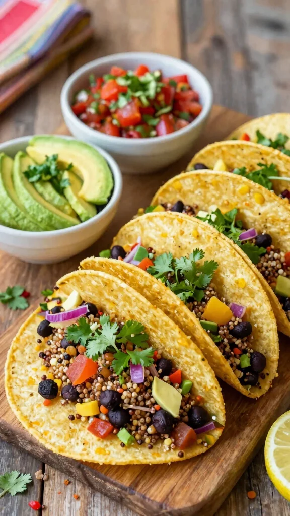 15 Healthy Dinner Recipes Vegetarian & Flavorful - 1. Quinoa and Black Bean Tacos 1