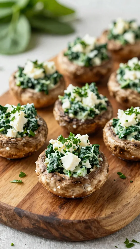 15 Healthy Dinner Recipes Vegetarian & Flavorful - 13. Spinach and Feta Stuffed Portobello Mushrooms 1