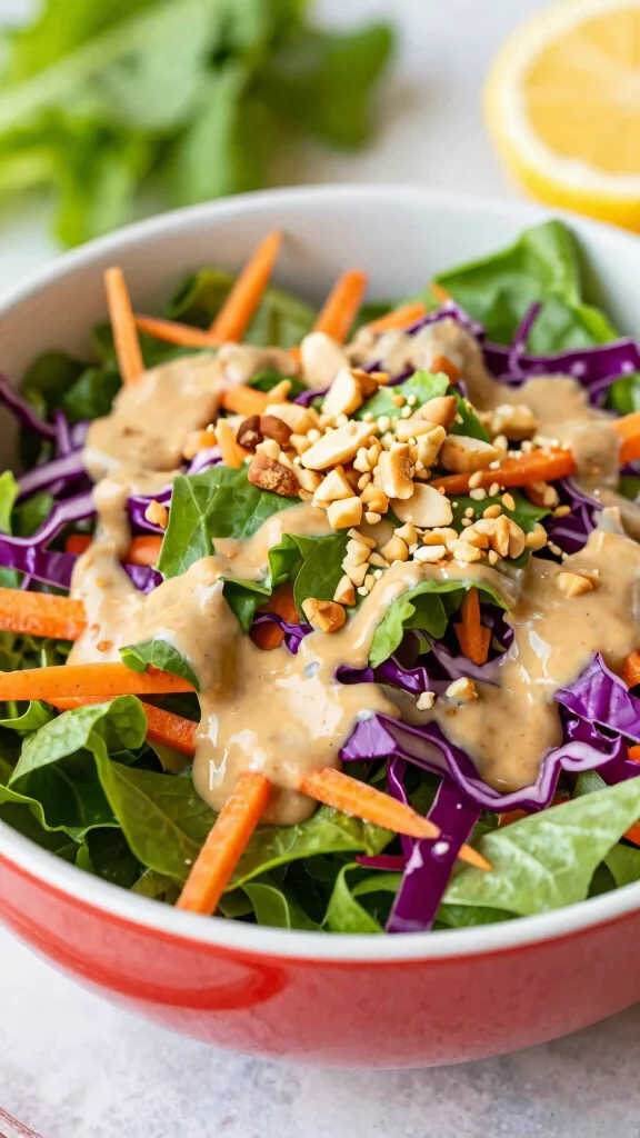 15 Healthy Dinner Recipes Vegetarian & Flavorful - 14. Asian Vegetable Salad with Peanut Dressing 1