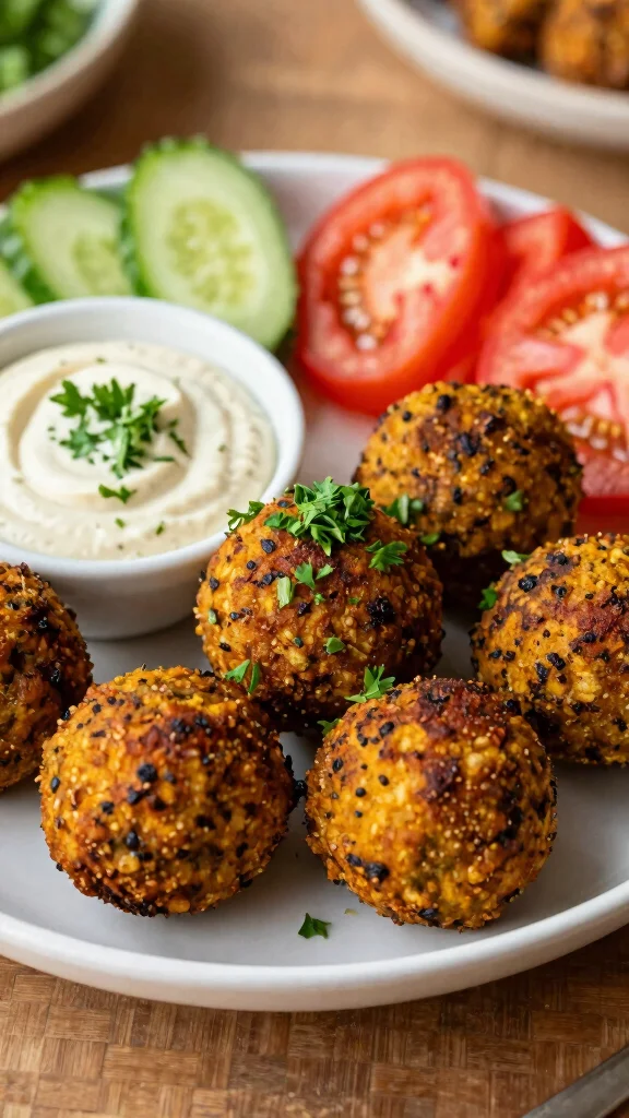 15 Healthy Dinner Recipes Vegetarian & Flavorful - 15. Baked Falafel with Tahini Sauce 1