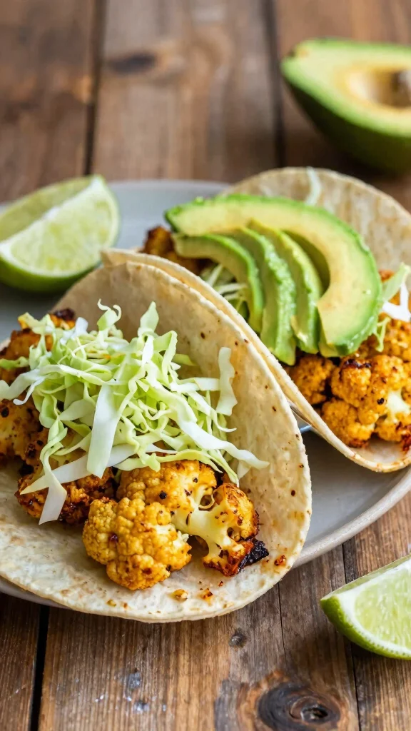 15 Healthy Dinner Recipes Vegetarian & Flavorful - 6. Spicy Cauliflower Tacos 1