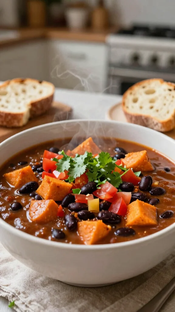 15 Healthy Dinner Recipes Vegetarian & Flavorful - 8. Sweet Potato and Black Bean Chili 1