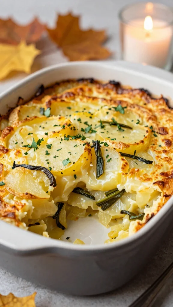 15 Healthy Fall Recipes Dinner Ideas for Cozy Nights - 12. Vegan Potato and Leek Gratin 1