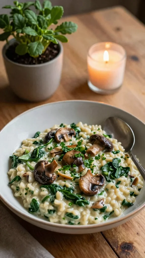 15 Healthy Fall Recipes Dinner Ideas for Cozy Nights - 5. Creamy Spinach and Mushroom Risotto 1