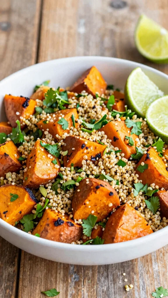 15 Healthy Fast Dinner Recipes When You're Short on Time - 11. Spicy Sweet Potato and Quinoa Salad 1