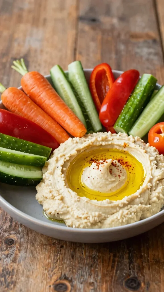 15 Healthy Fast Dinner Recipes When You're Short on Time - 15. Garlic Lemon Hummus and Veggie Platter 1