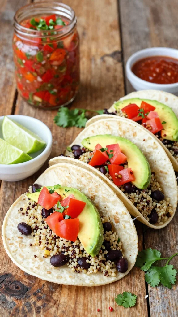 15 Healthy Fast Dinner Recipes When You're Short on Time - 2. Quinoa and Black Bean Tacos 1