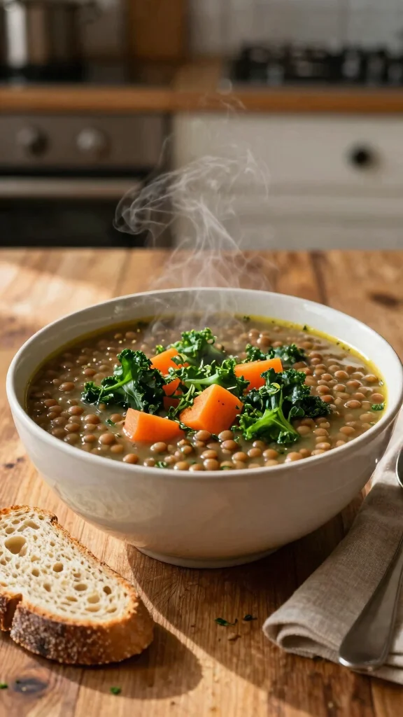 15 Healthy Fast Dinner Recipes When You're Short on Time - 4. Lentil Soup with Kale 1
