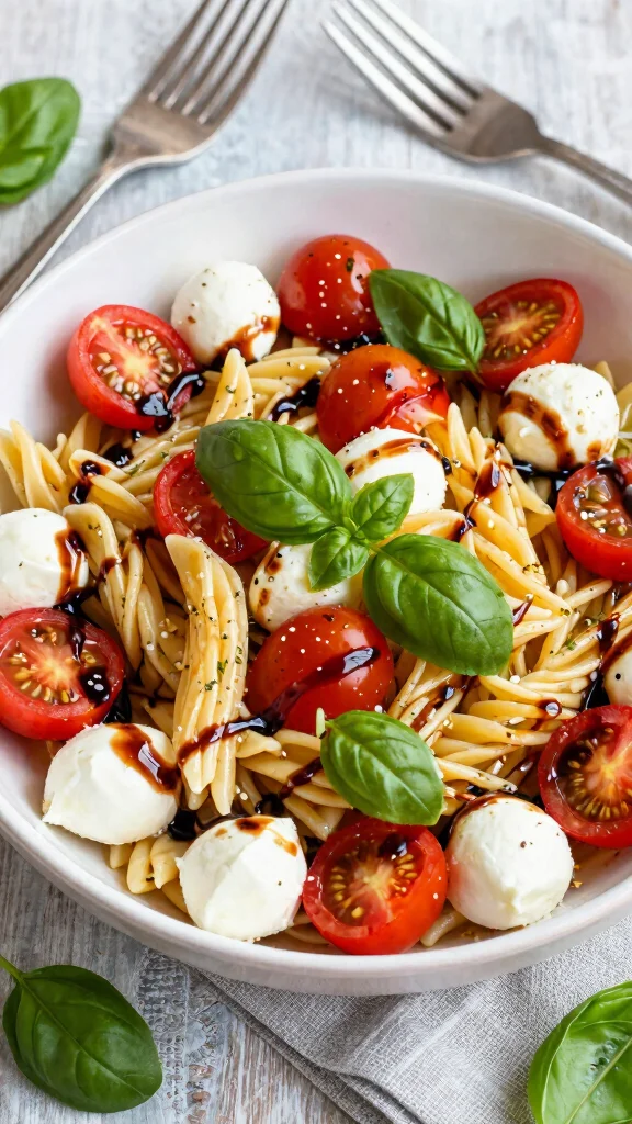 15 Healthy Food Lunch Ideas for Balanced Meals - 12. Caprese Pasta Salad 1