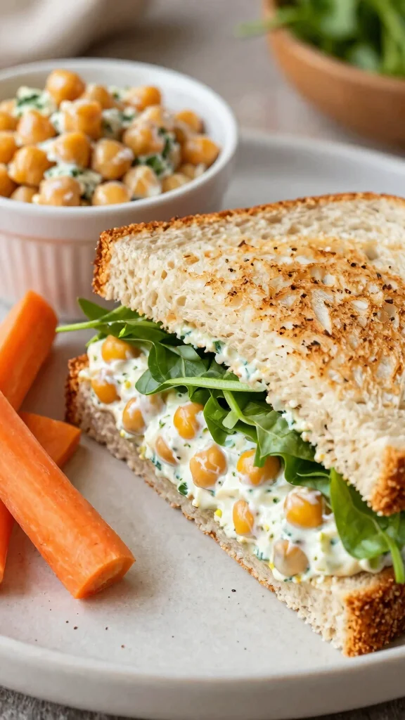15 Healthy Food Lunch Ideas for Balanced Meals - 2. Chickpea Salad Sandwich 1