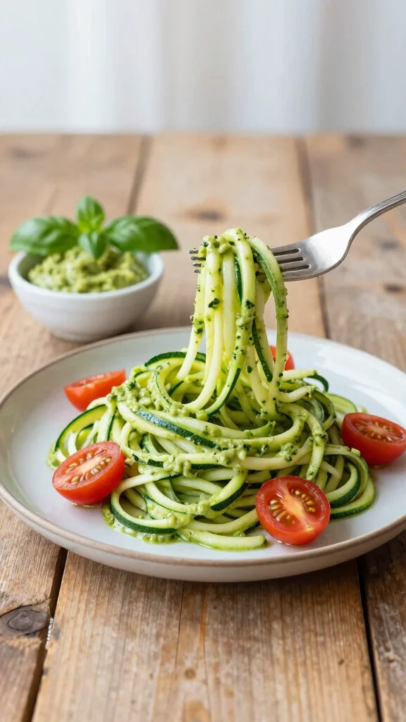 15 Healthy Light Dinner Recipes for Clean Eating - 1. Zucchini Noodles with Avocado Pesto 1