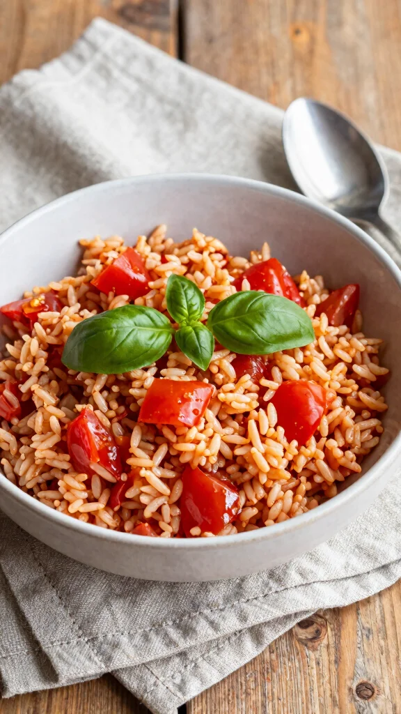 15 Healthy Light Dinner Recipes for Clean Eating - 11. Tomato Basil Rice 1