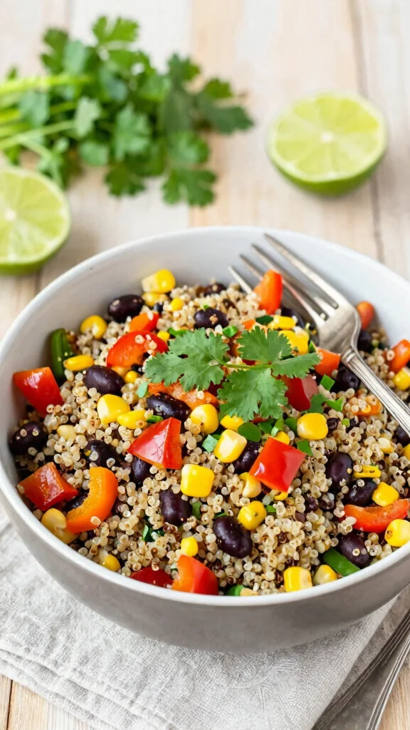 15 Healthy Light Dinner Recipes for Clean Eating - 2. Quinoa and Black Bean Salad 1