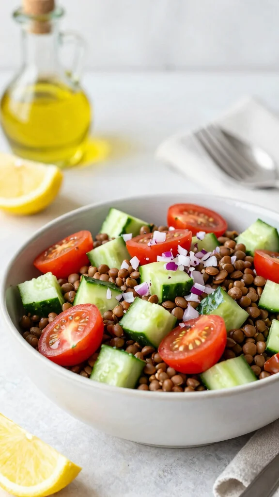 15 Healthy Light Dinner Recipes for Clean Eating - 6. Lentil Salad with Lemon Dressing 1