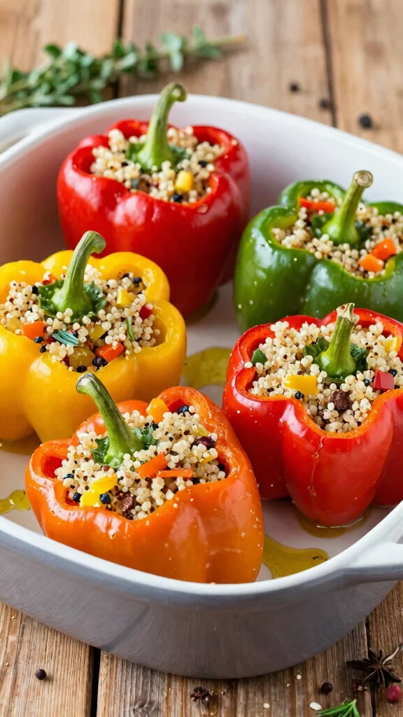 15 Healthy Light Dinner Recipes for Clean Eating - 7. Stuffed Bell Peppers with Quinoa 1