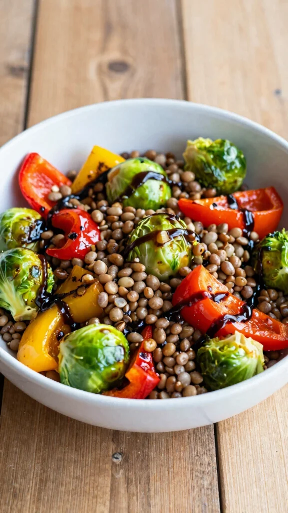 15 Healthy Lunch Aesthetic Ideas for Instagram-Worthy Meals - 10. Lentil Salad with Roasted Vegetables 1