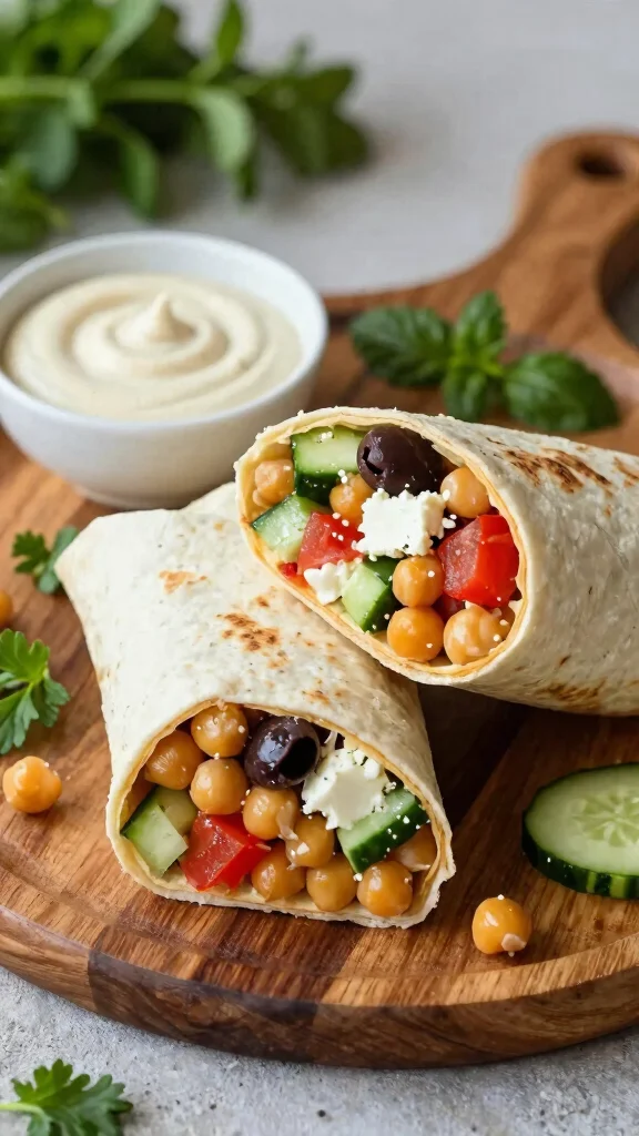 15 Healthy Lunch Aesthetic Ideas for Instagram-Worthy Meals - 2. Mediterranean Chickpea Wraps 1