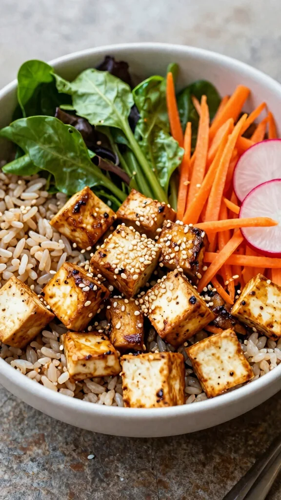 15 Healthy Lunch Aesthetic Ideas for Instagram-Worthy Meals - 4. Buddha Bowl with Tofu 1