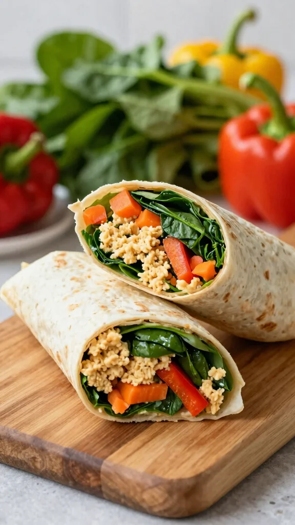 15 Healthy Lunch Aesthetic Ideas for Instagram-Worthy Meals - 6. Spinach & Hummus Wraps 1