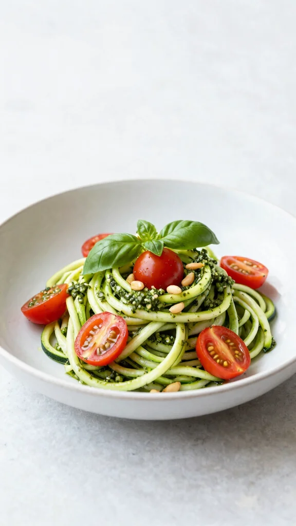 15 Healthy Lunch Aesthetic Ideas for Instagram-Worthy Meals - 9. Zucchini Noodles with Pesto 1