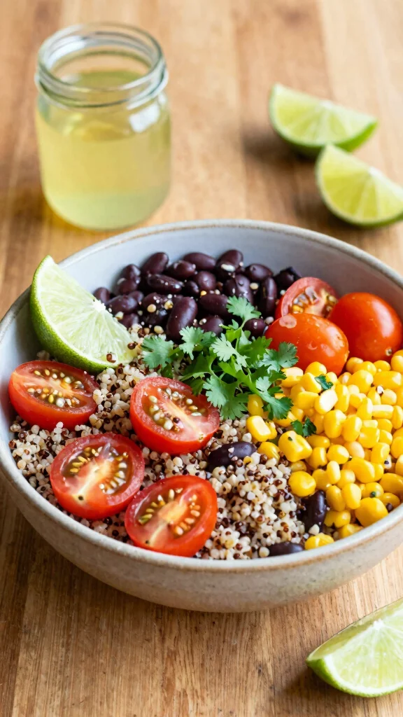 15 Healthy Lunch Ideas for Calorie Deficit & Weight Loss - 1. Quinoa & Black Bean Salad 1