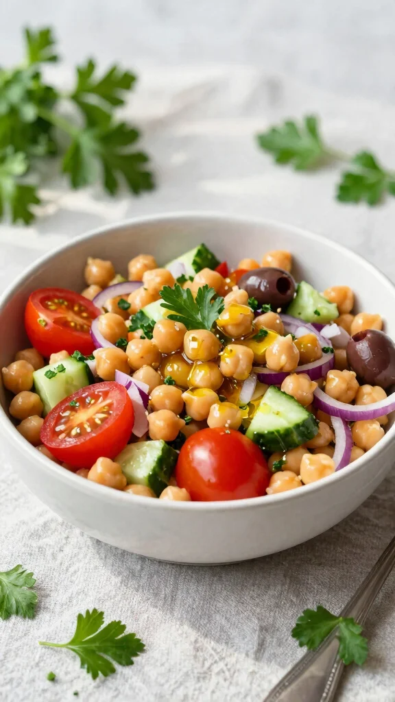 15 Healthy Lunch Ideas for Calorie Deficit & Weight Loss - 3. Mediterranean Chickpea Bowl 1