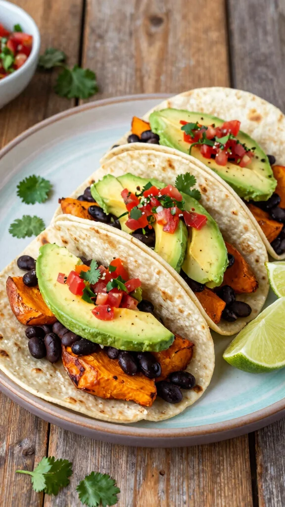 15 Healthy Lunch Ideas for Calorie Deficit & Weight Loss - 5. Sweet Potato & Black Bean Tacos 1