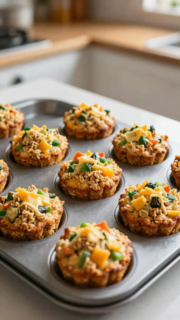 15 Healthy Lunch Ideas for Kids (Fun & Nutritious) - 12. Savory Oatmeal Cups 1