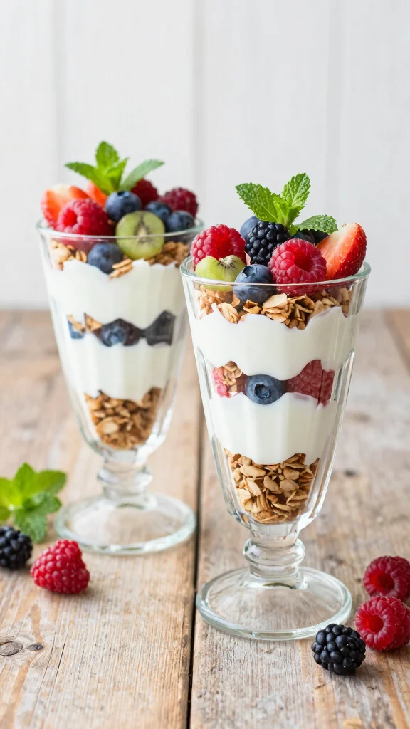 15 Healthy Lunch Ideas for Kids (Fun & Nutritious) - 3. Fruit and Yogurt Parfaits 1