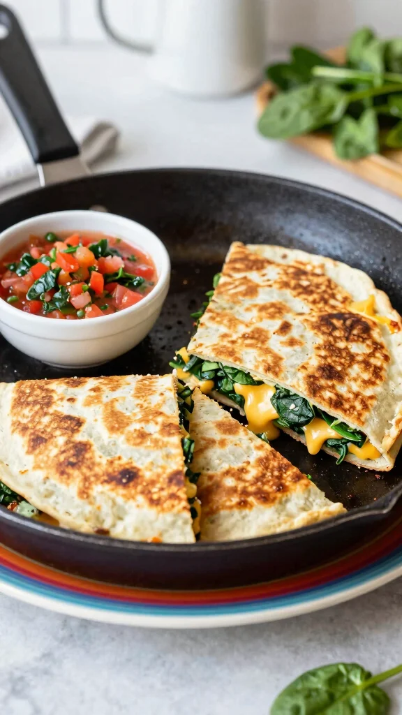 15 Healthy Lunch Ideas for Kids (Fun & Nutritious) - 5. Spinach and Cheese Quesadillas 1