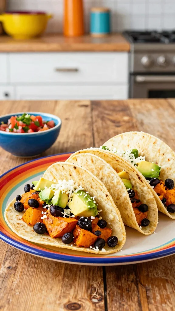 15 Healthy Lunch Ideas for Kids (Fun & Nutritious) - 8. Sweet Potato and Black Bean Tacos 1