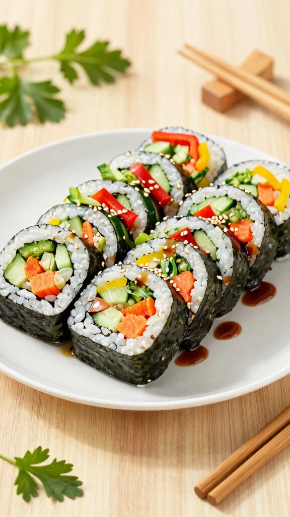 15 Healthy Lunch Ideas for School Kids Will Love - 1. Rainbow Veggie Sushi Rolls 1