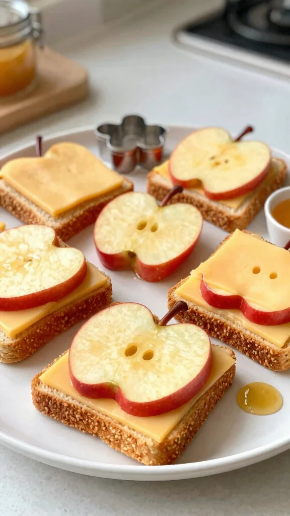 15 Healthy Lunch Ideas for School Kids Will Love - 12. Apple and Cheddar Sandwiches 1
