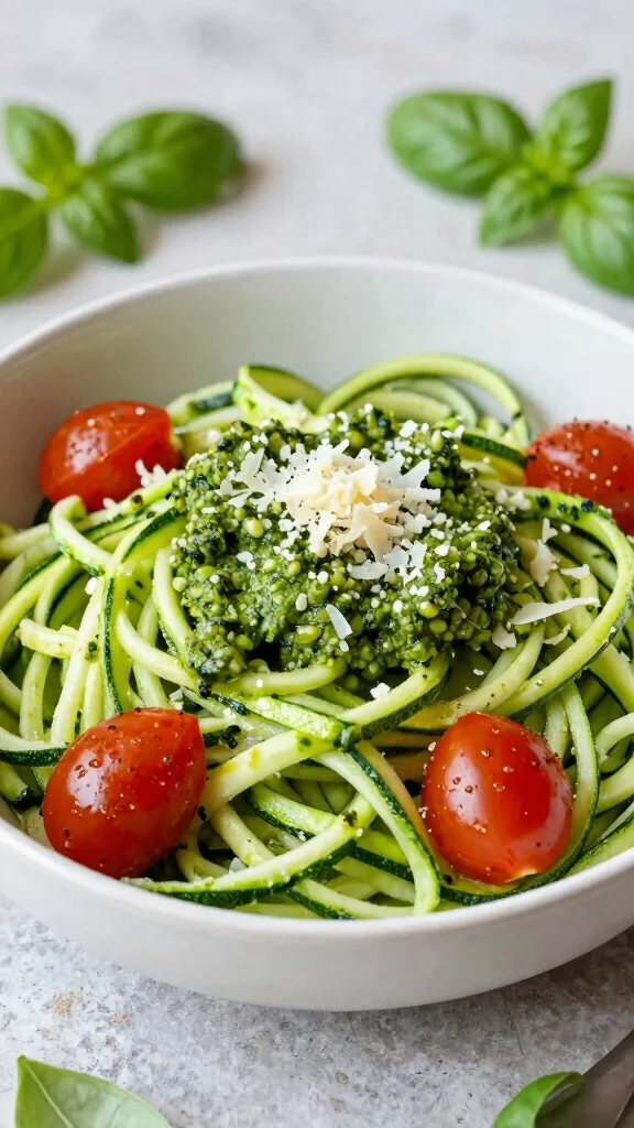 15 Healthy Lunch Ideas for School Kids Will Love - 15. Zucchini Noodles with Pesto 1