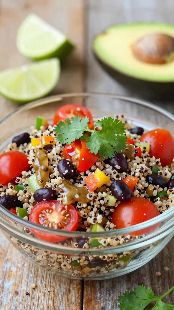 15 Healthy Lunch Meal Prep for the Week: Plant-Based Delights - 1. Quinoa & Black Bean Salad 1
