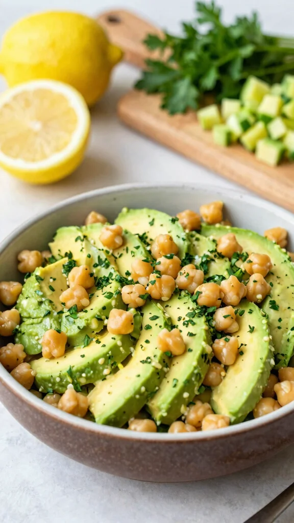 15 Healthy Lunch Meal Prep for the Week: Plant-Based Delights - 4. Avocado Chickpea Salad 1