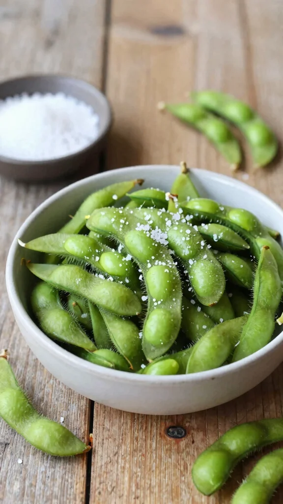 15 Healthy Lunch Snacks for Energy & Clean Eating - 10. Edamame with Sea Salt 1