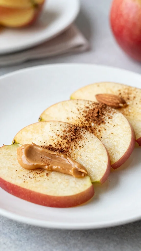 15 Healthy Lunch Snacks for Energy & Clean Eating - 11. Spiced Apple Slices with Almond Butter 1