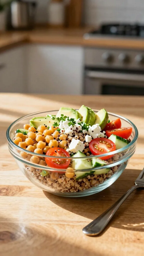 15 Healthy Work Lunch Ideas You Can Pack Fast - 1. Quinoa Salad with Chickpeas and Avocado 1